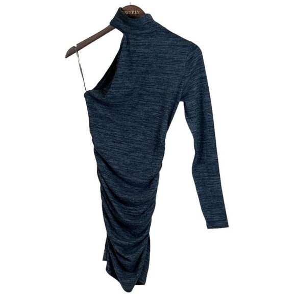 n: Philanthropy Revolve Electra Ruched One Sleeve Mini Dress Charcoal Size S NWT - Picture 3 of 7